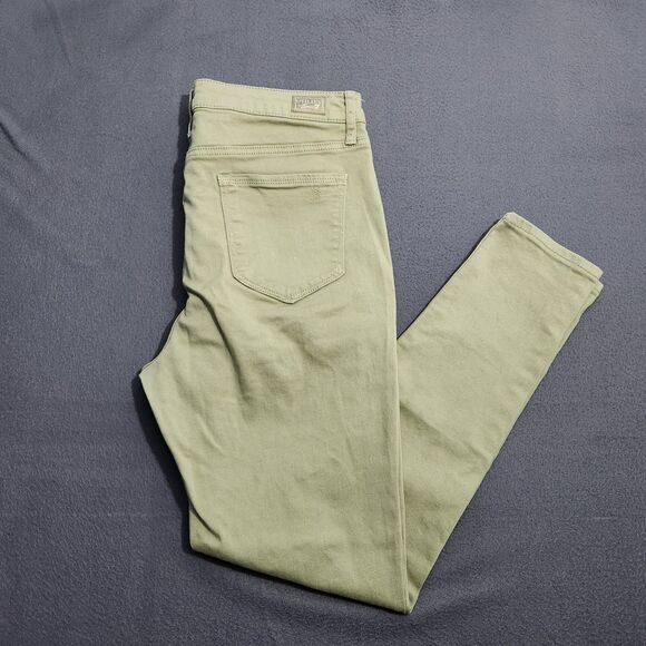 Seven7 Women 10 Green Utility High Rise Ankle Skinny Jeans - Picture 2 of 13